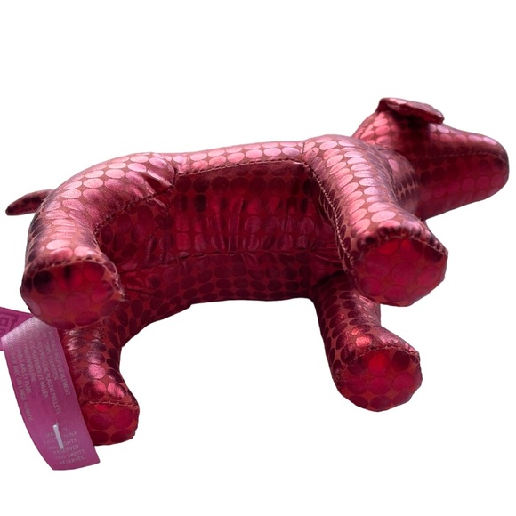 PiNK Victoria’s Secret RED LOVE Stuffed Dog Holiday Metallic EUC VS Pink Pup 09 - Picture 5 of 8